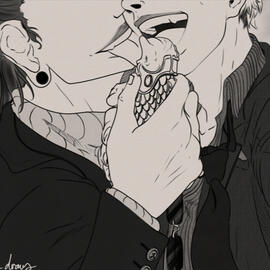 SatoSugu Ice-cream Satoru and Suguru eating an ice-cream, drawn by Orbin